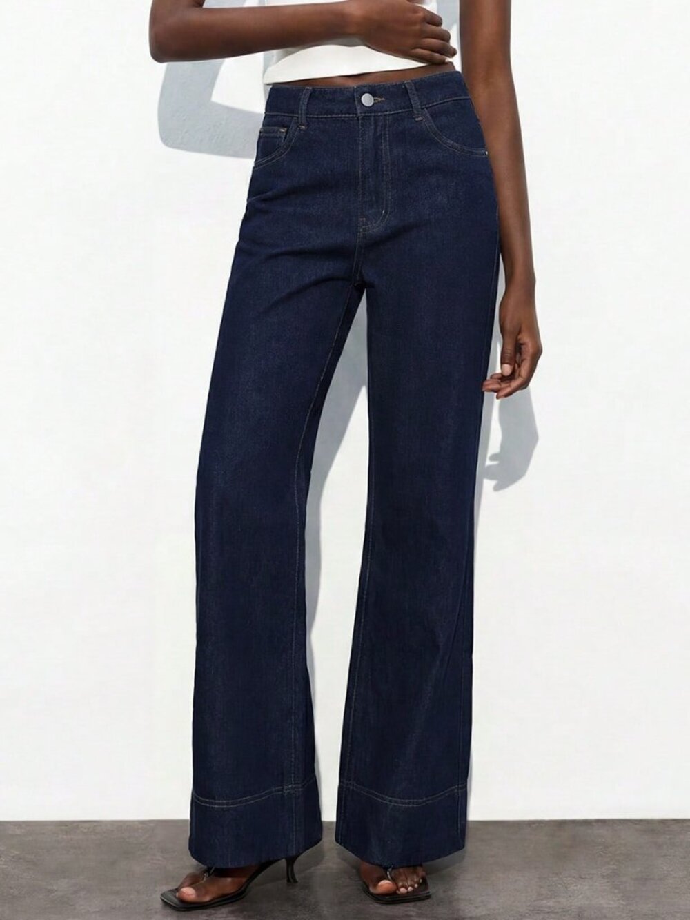 Blue Casual Women's Straight Leg Loose Denim Jeans